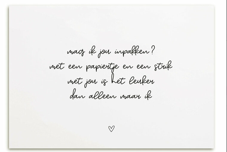 Kaart met gedicht 'Mag ik jou inpakken?'' ZOEDT