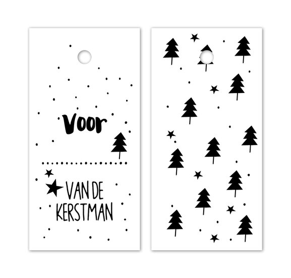 Cadeaukaartjes Van De Kerstman set 2 stuks