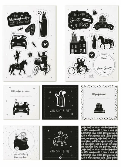 Sint cadeau kaartjes + cadeau stickers Zoedt