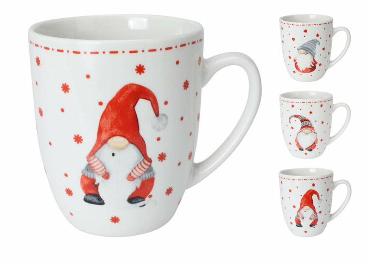 Mok Kerstman/Gnoom 340ML 10X9X10CM 3 ASS