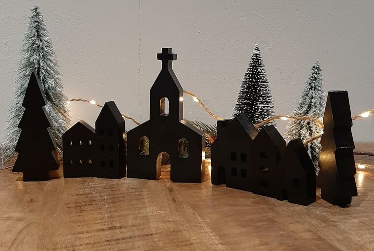 Kerstdorp, Een houten winters tafereeltje