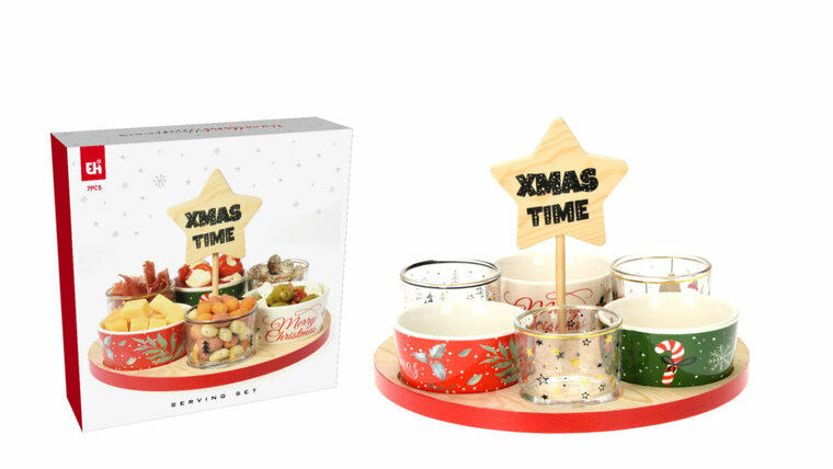 SERVEERSET KERST 7 DELIG D24 H7/20CM