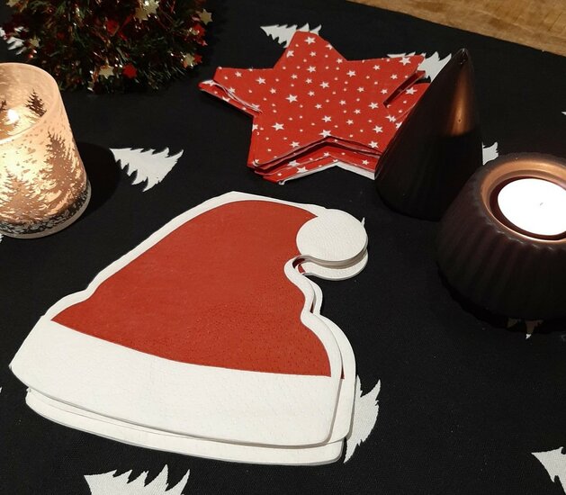 Servetten kerstmuts 12-dlg.