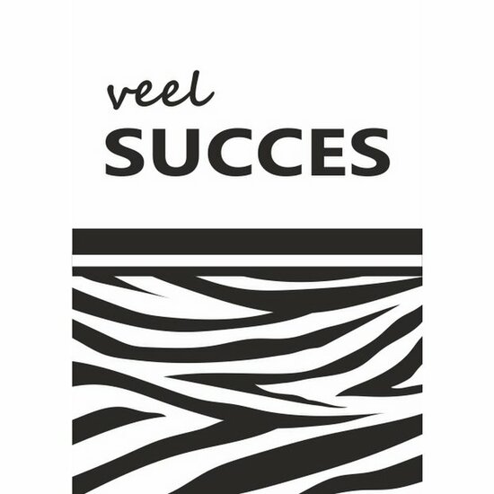 Kaart Veel Succes 12 x 17 cm Zwart Wit