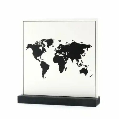 Decoplaatje - Wereldkaart - met houder