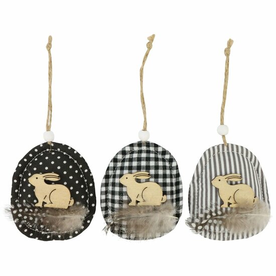 Paashaasje hangdecoratie COTTAGE 3 stuks