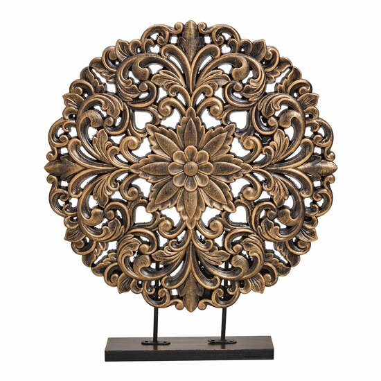 Ornament Bloem zwart goud H45cm Raamdecoratie