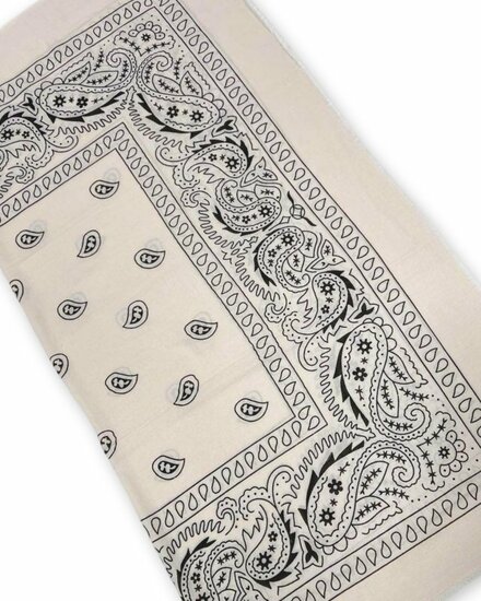 Sjaal Beige Zwart paisley