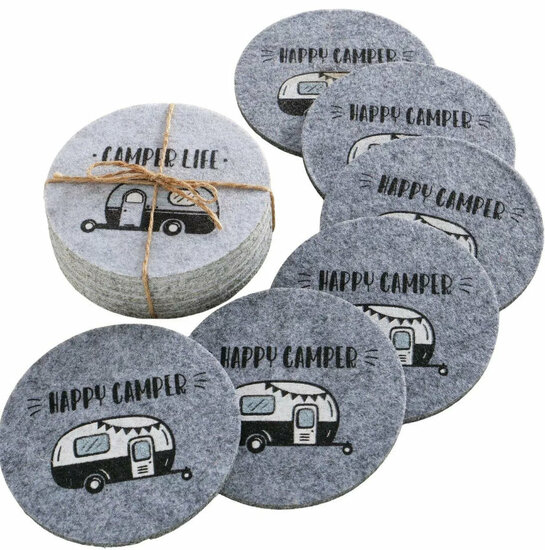  Onderzetter Happy Camper 6-dlg