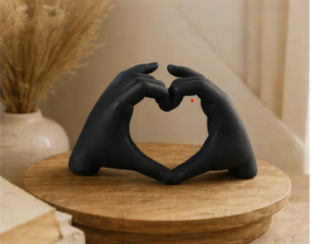 BEELDJE HAND ALS HART POLYSTONE 14X5,5X8CM ZWART