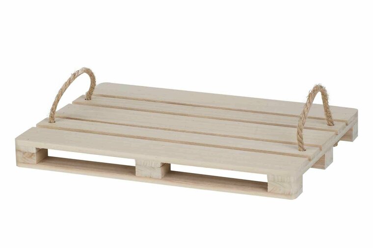 PALLET SERVEERPLANK 40X30XH3,5CM HOUT MET TOUW 