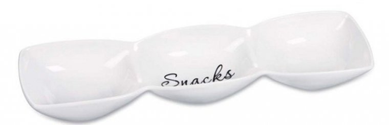 Serveerschaal 3-vaks Snacks 41,6 cm