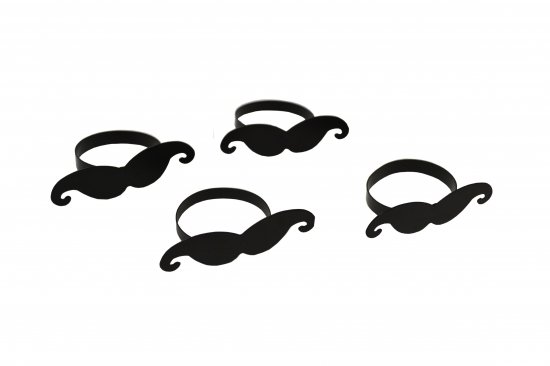 Servetringen Moustache set 4 