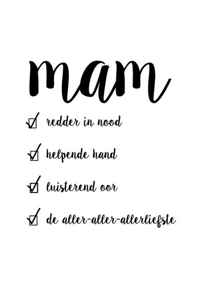 Kaart Mam checklist