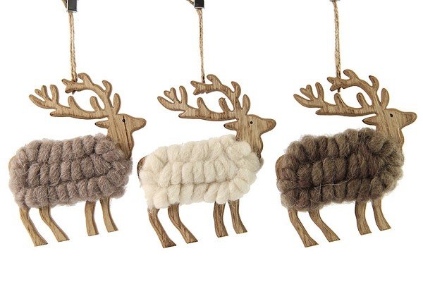 Kerst-hanger | Rendier wit