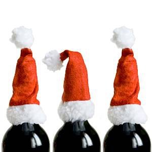 Christmas Bottle Toppers / Kerstmutsjes voor fles set 4