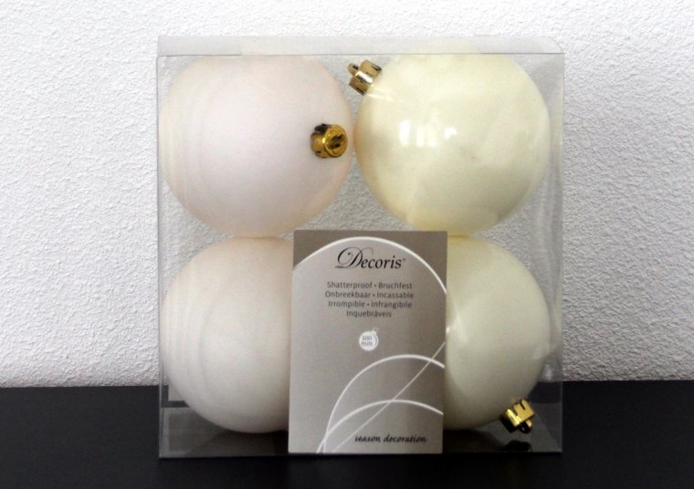 Kerstballen | Wool White | 4 stuks | 10 cm.