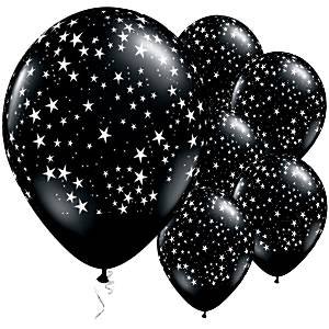 Ballonnen | Sterren | Zwart-Wit-25 stuks