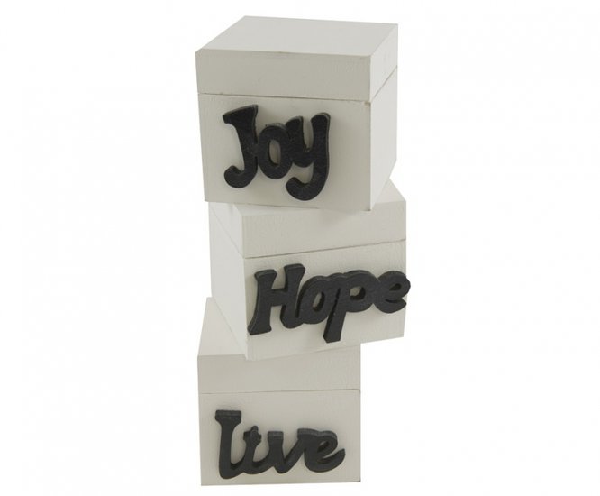 Opbergboxen set 3 Live - Hope - Joy 