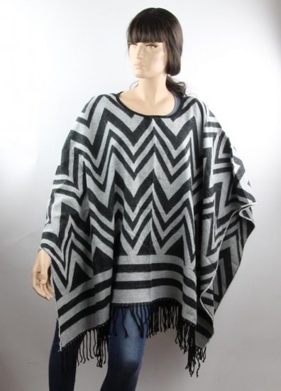 Poncho zwart-wit