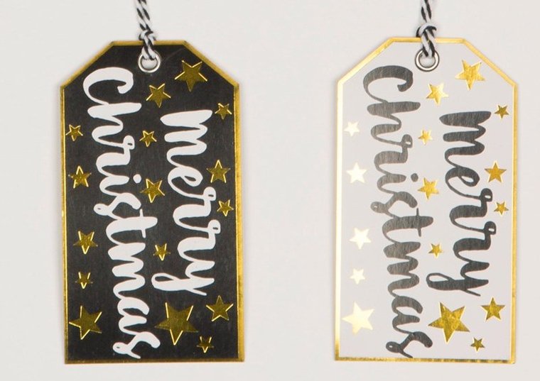 Cadeaulabels Merry Christmas 6 stuks