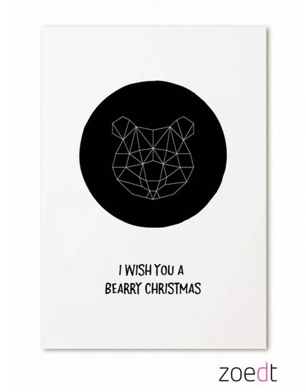 Kerstkaart | I wish you a bearry christmas