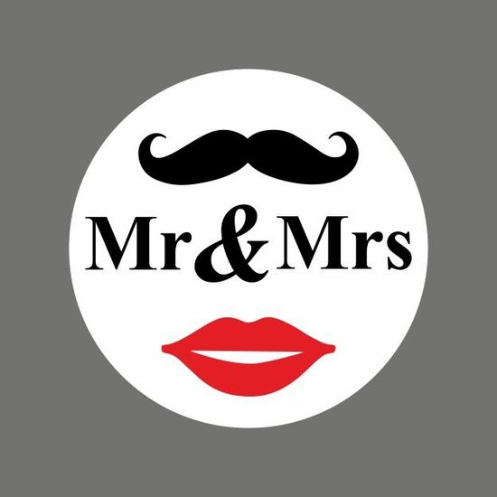 Cadeau-stickers mr & mrs, 2 stuks