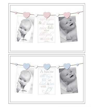 Lijst van hout met knijpertjes voor Babyfoto's | L