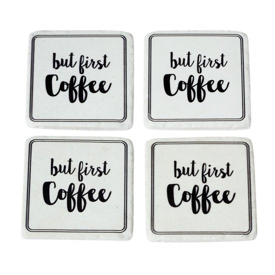 Onderzetters | First Coffee  | Set 4