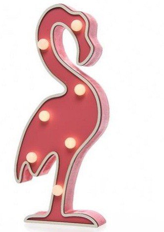 Flamingo met LED licht 29 cm.