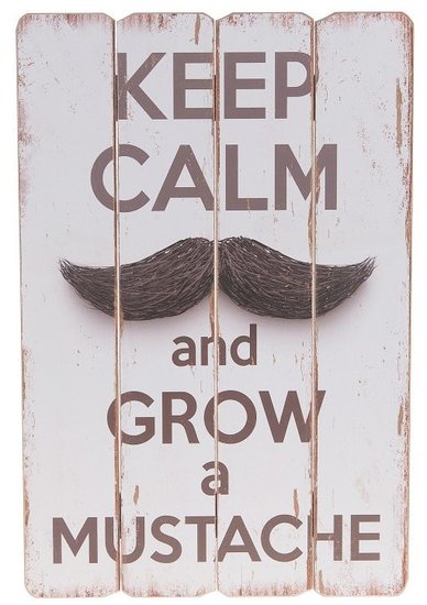 Tekstbord | Keep calm/Mustache