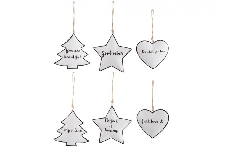 Kerstboomhanger met tekst 13,5 cm J-Line