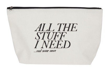 Make-up tas zwart wit met tekst