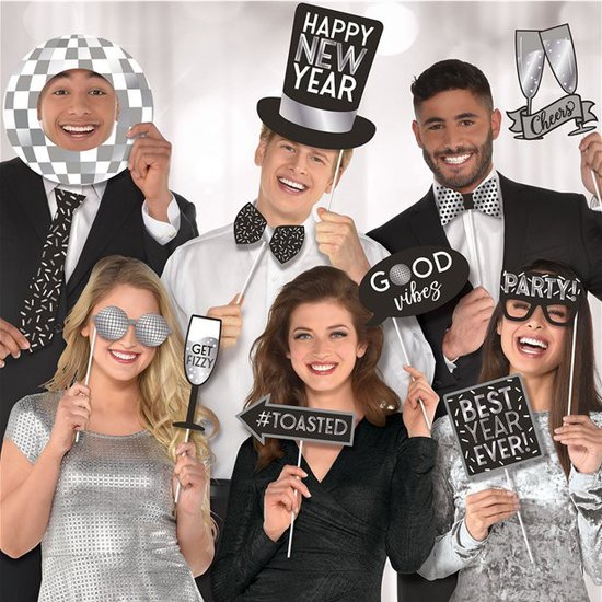 Photobooth | Feestprikkers | NIEUWJAAR! Zwart