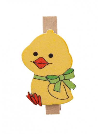  Knijpertjes Kuiken| Hout 3,5 cm. 8x