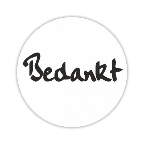 Stickers Bedankt wit rond 5X