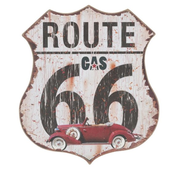 Tekstbord ROUTE 66/ 30x 34cm