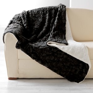 Plaid-deken kunst bont Eskimo 125x150cm zwart 