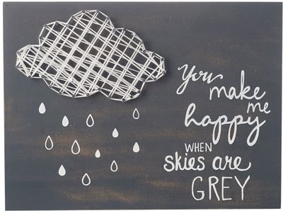 Tekstbord: You make me happy when skies are Grey